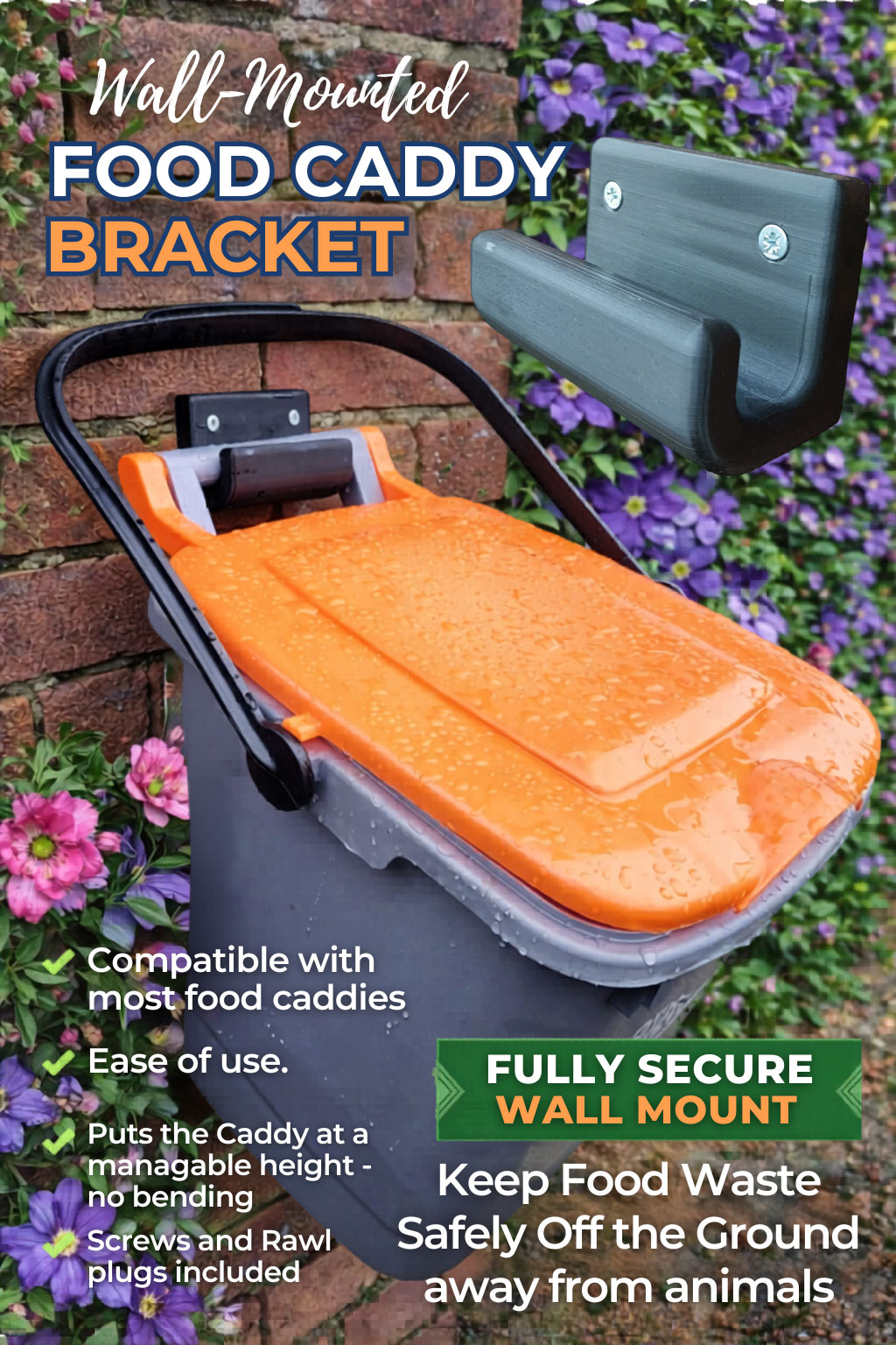 Food Waste Container Wall Mounting Bracket